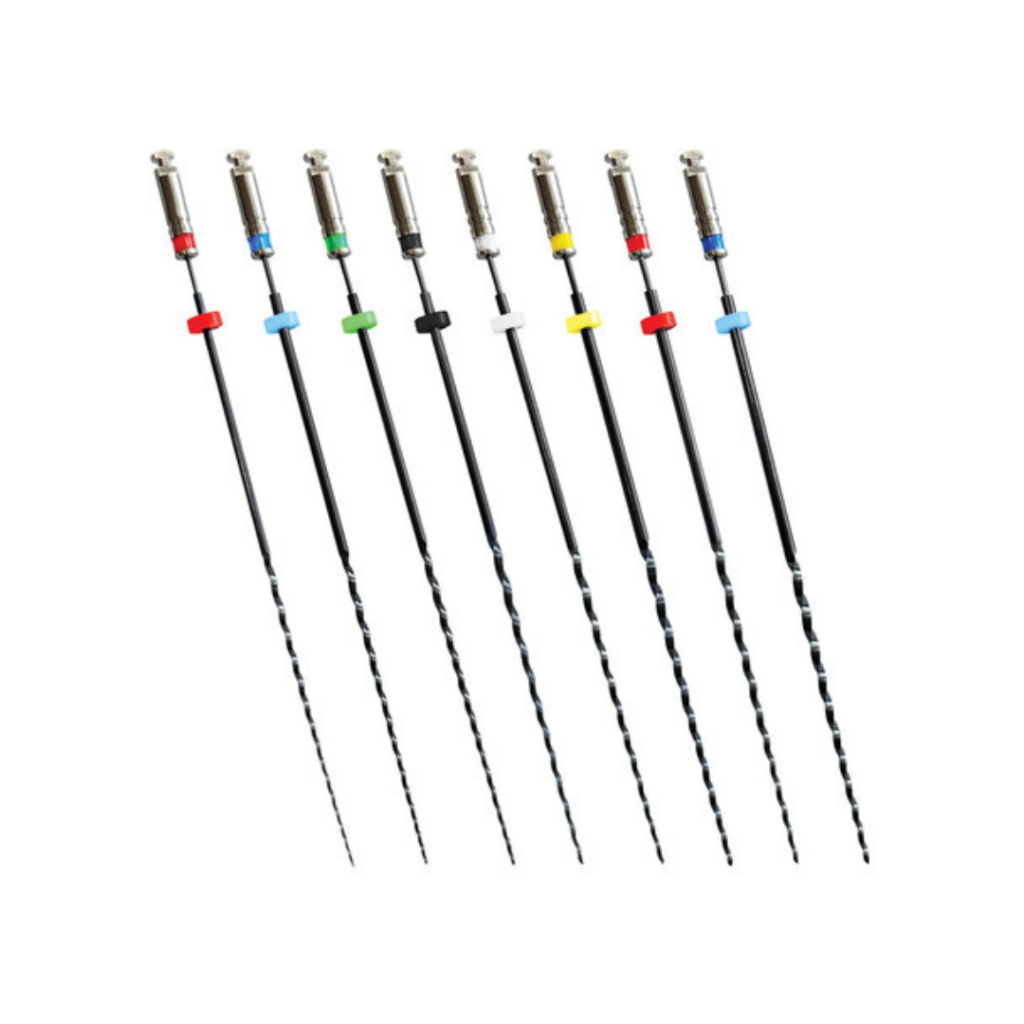 Ace endodontice rotative, 60 mm, ISO 0.25–0.60, set 8 bucăți